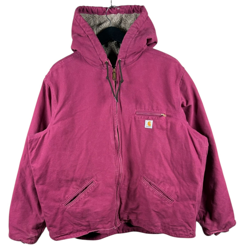 Vintage Carhartt Sherpa Lined Hooded Full Zip Workwear Jacket