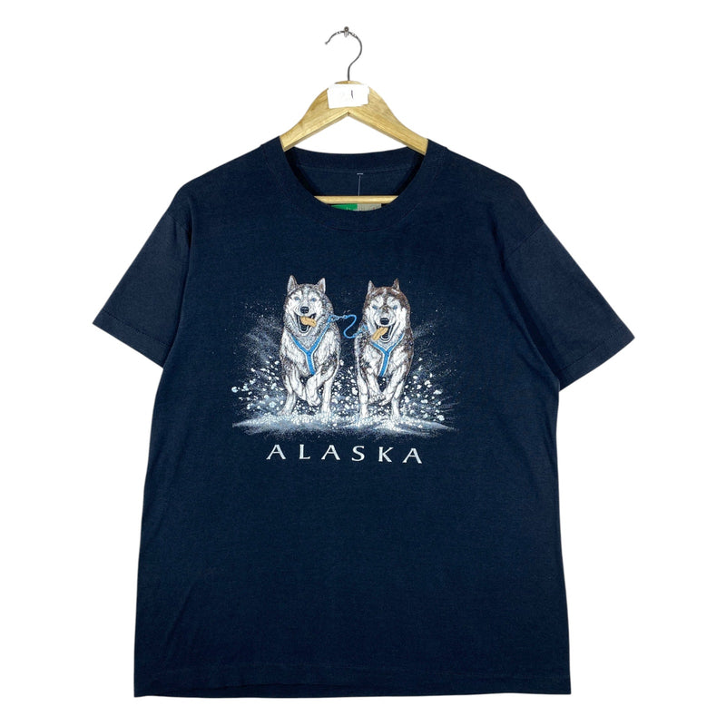 Vintage Alaska Wolves Graphic Print T-Shirt