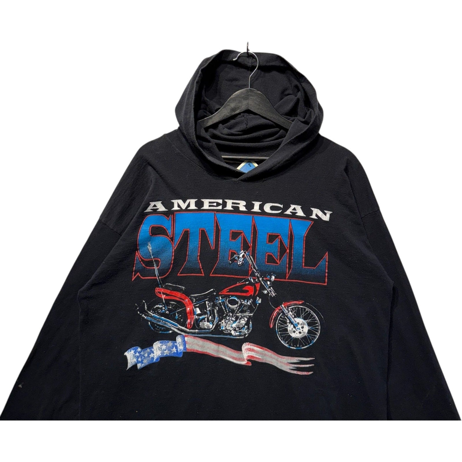 Vintage American Steel Motorcycle Biker Hoodie