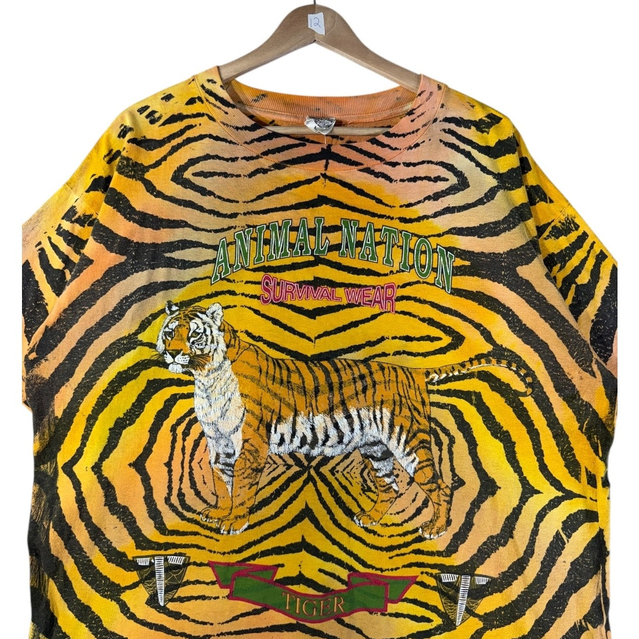 Vintage Animal All Over Print Tiger Graphic T-Shirt