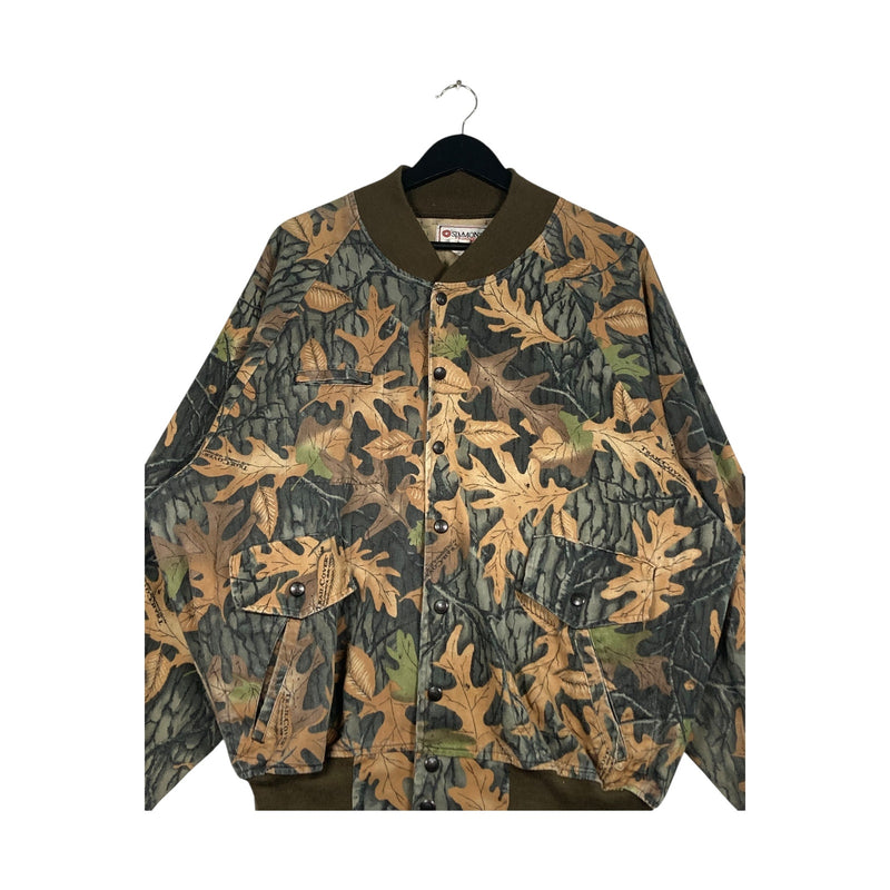 Vintage Simmons MasterGuide Tree Camo Bomber Light Jacket