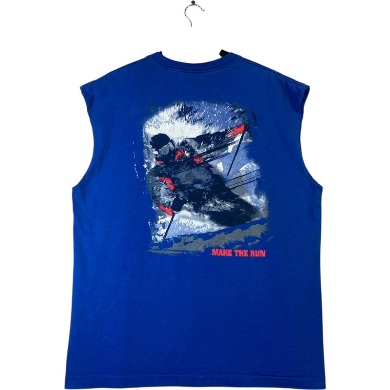 Vintage Make The Run Ski Muscle Sleeves Tank Top