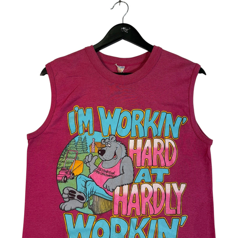 Vintage "I'm Workin' Hard at Hardly Workin'" Tank Top