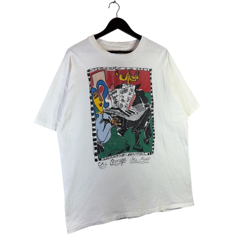 Vintage Abstract Piano Player Colorful Graphic T-Shirt