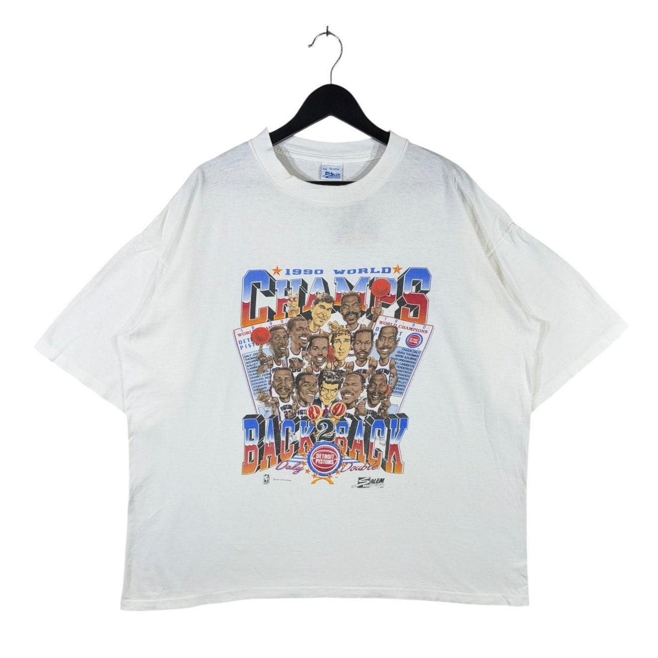 Vintage Detroit Pistons Back 2 Back Champs NBA T-Shirt 90s