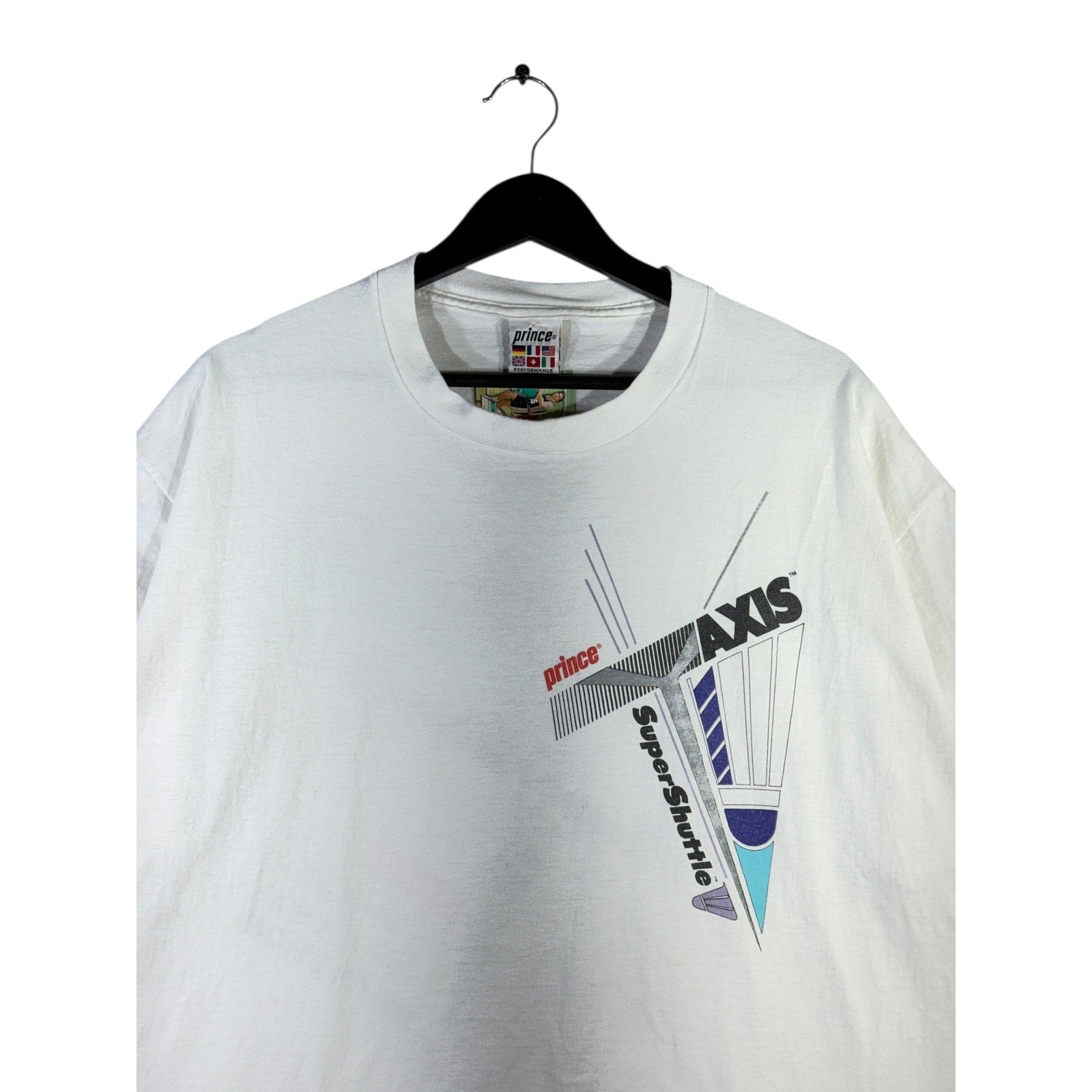 Vintage Prince Axis Racquets & Super Shuttle Tennis T-Shirt