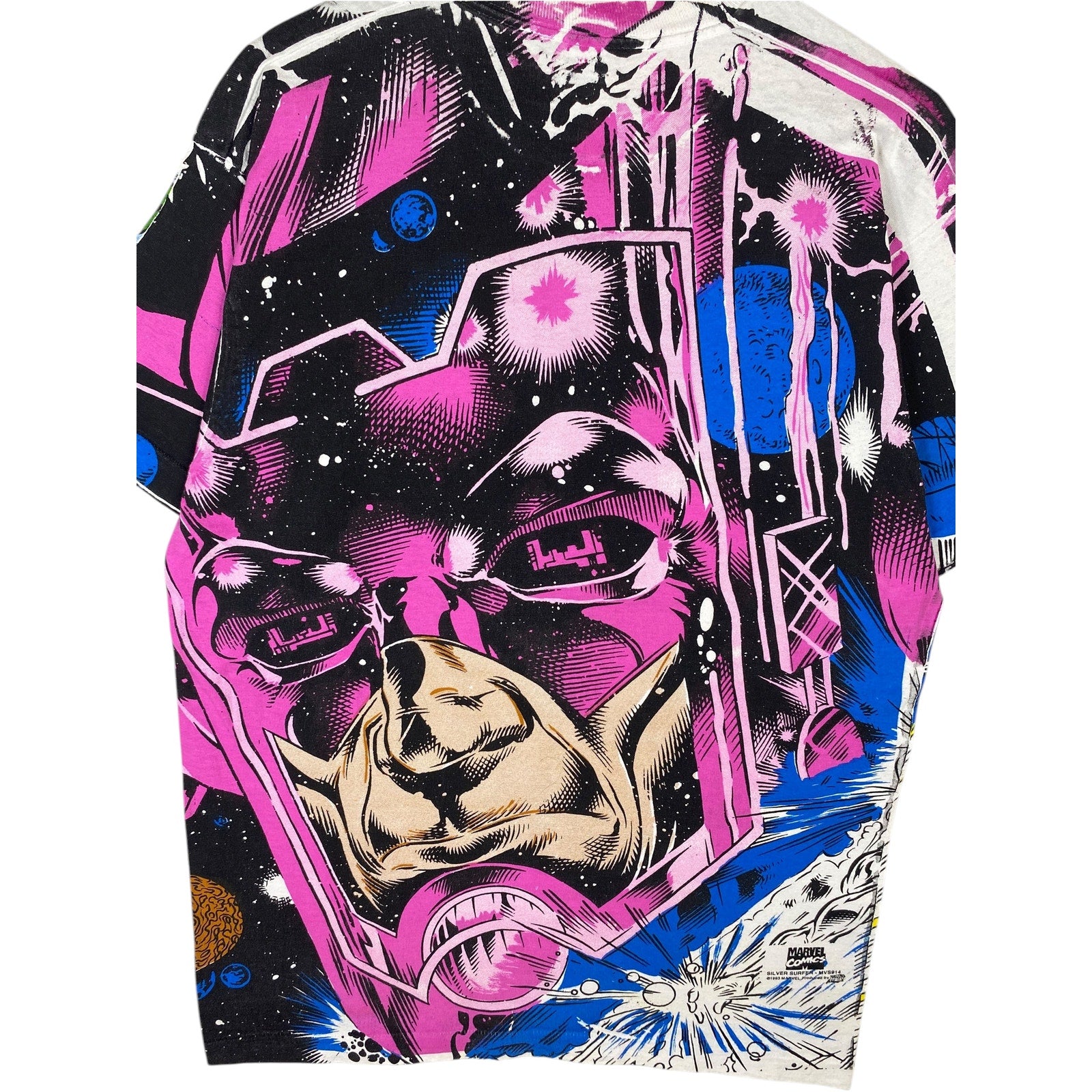 Vintage Marvel Silver Surfer All Over Print Graphic T-Shirt