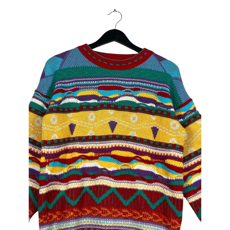 Vintage 3 Suisses Striped 3D Knit Sweater