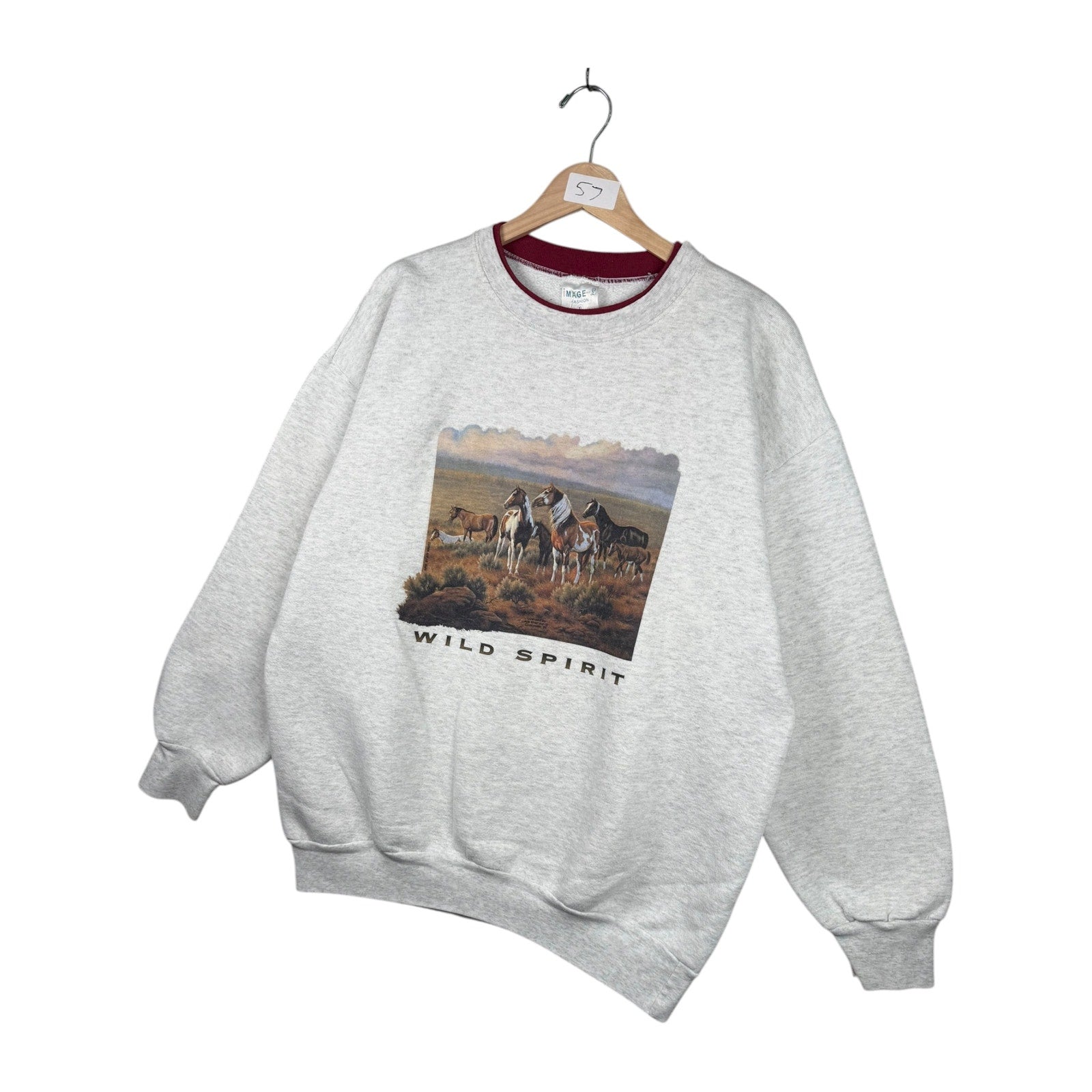 Vintage Wild Spirit Horse Graphic Crewneck