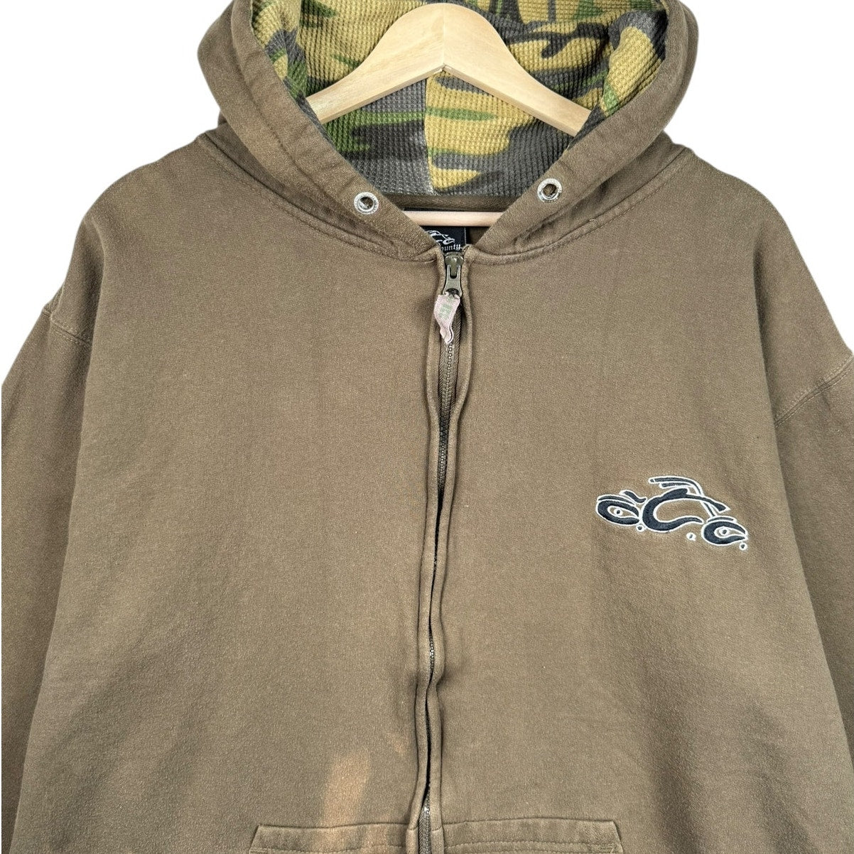 Vintage Ecko Unlimited Brown Zip Up Graphic Hoodie