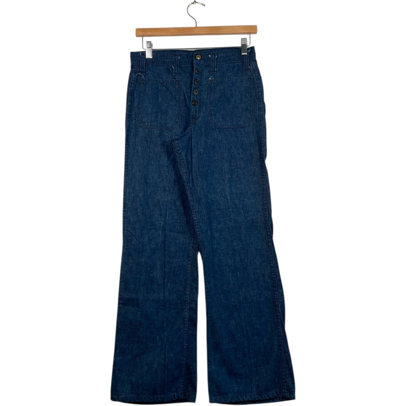 Vintage Flared Denim Button Fly Jeans 26x28