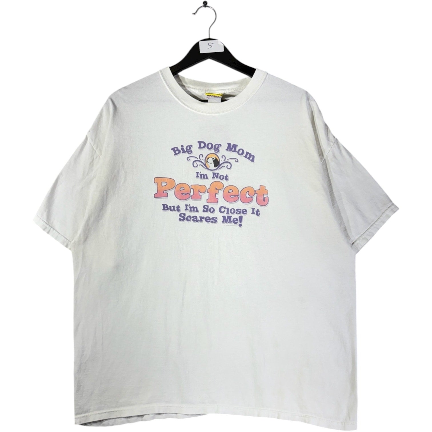 Vintage Big Dog Mom I'm Not Perfect Funny Graphic T-Shirt