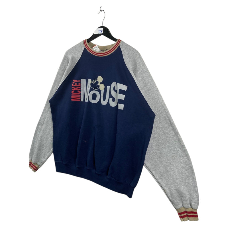 Vintage Disney Mickey Mouse Colorblock Raglan Crewneck