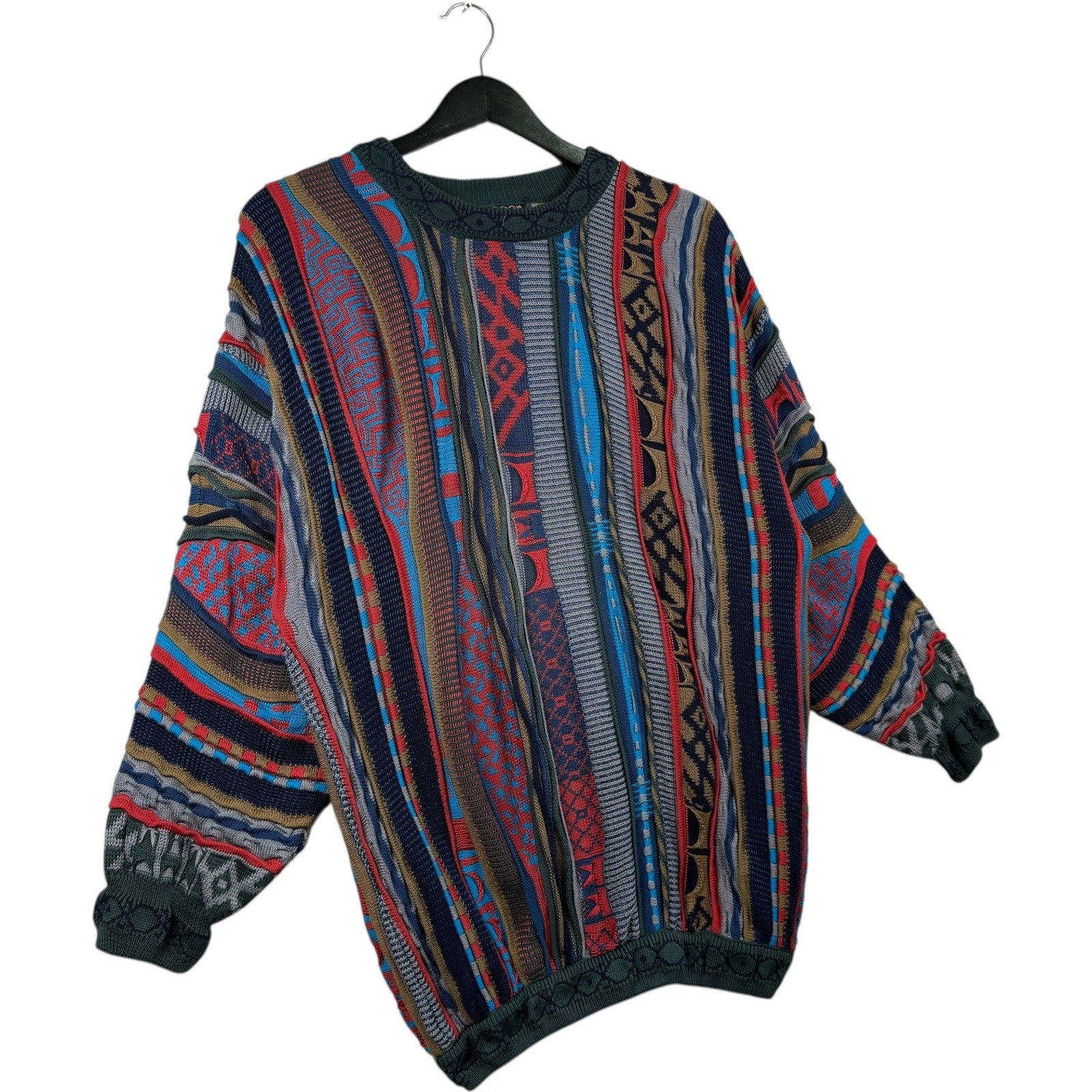 Vintage Coogi 3D Knit Striped Textured Sweater