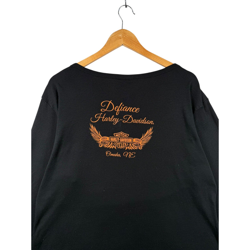 Vintage Harley Davidson V-Neck Long Sleeve