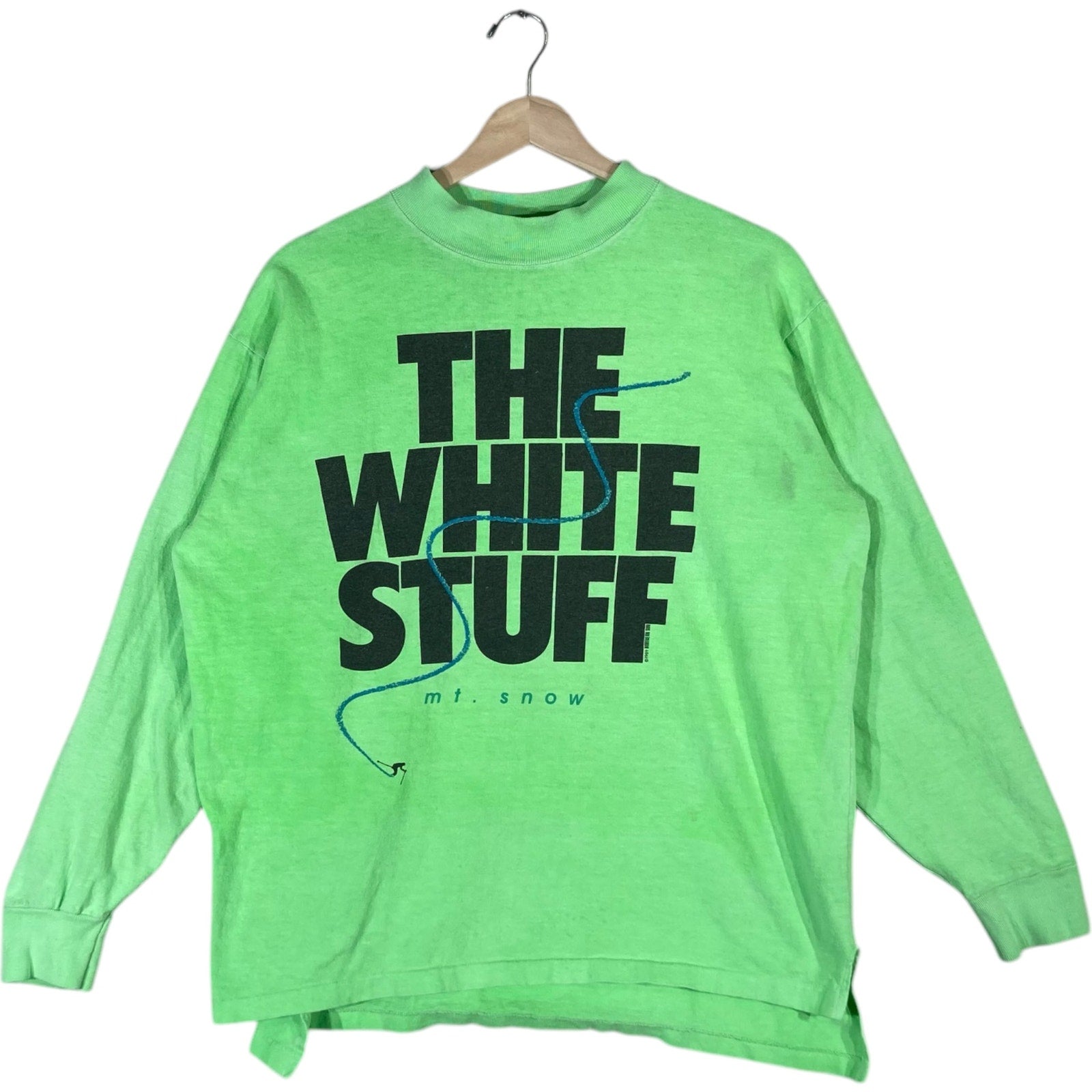 Vintage"The White Stuff" Mt. Snow Spellout Long Sleeve 90s