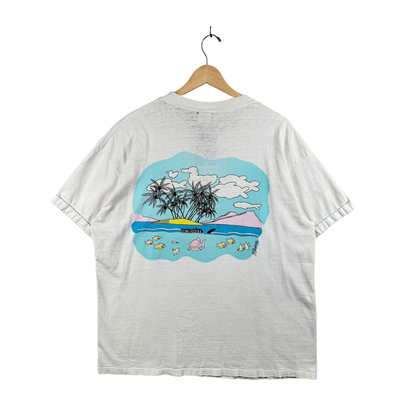 Vintage Hawaii Cat Tropical Beach T-Shirt