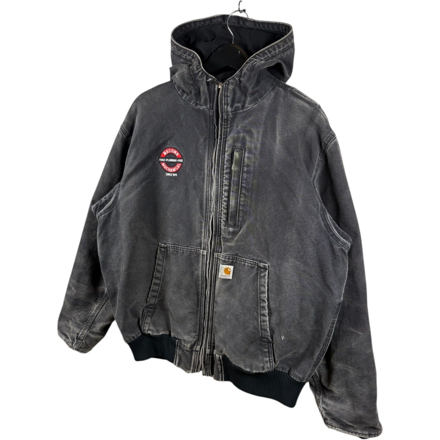 Vintage Carhartt Active Jac Insulated Denim Hoodie Full Zip Jacket