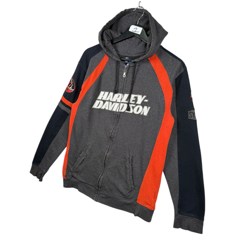 Vintage Harley Davidson Colorblock Full Zip Hoodie