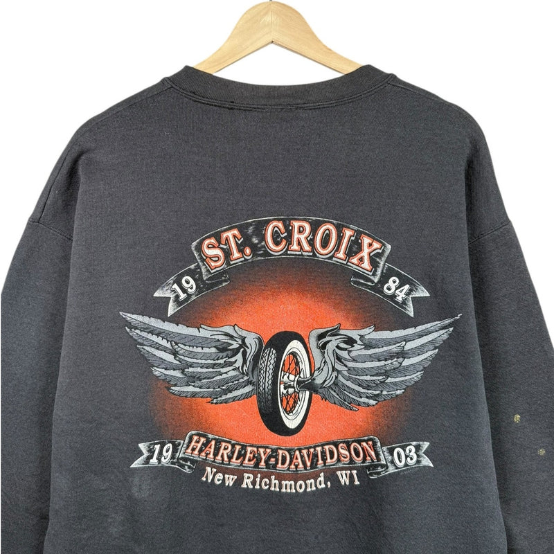 Vintage Harley Davidson Winged Wheel Graphic Crewneck