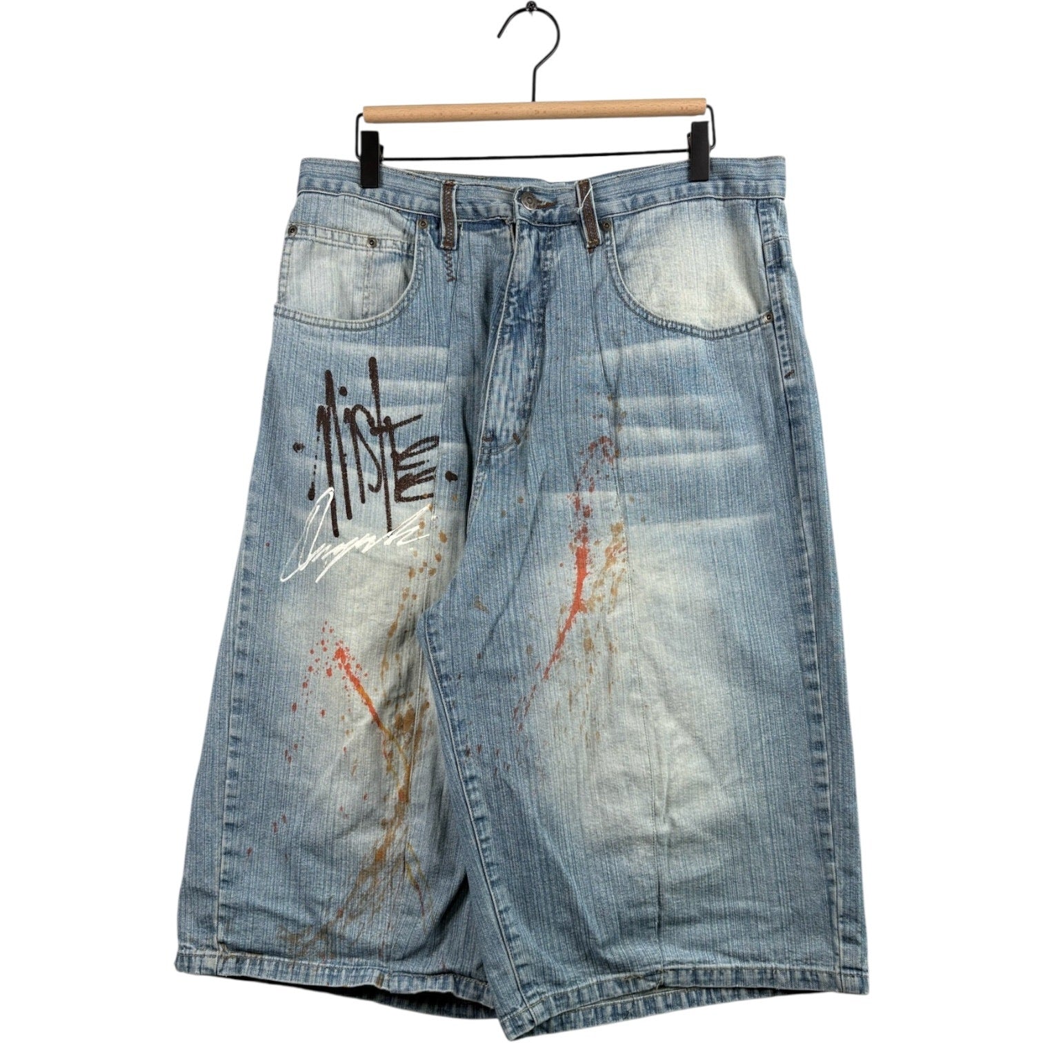 Vintage Miskeen Hand Painted Bermuda Denim Shorts