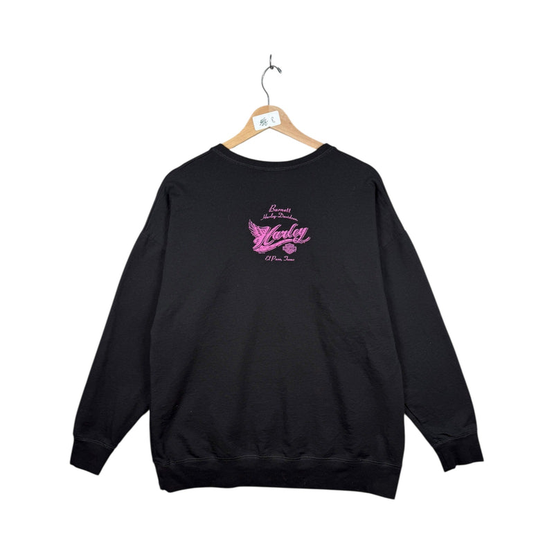 Vintage Harley Davidson Eagle Logo V-Neck Sweatshirt