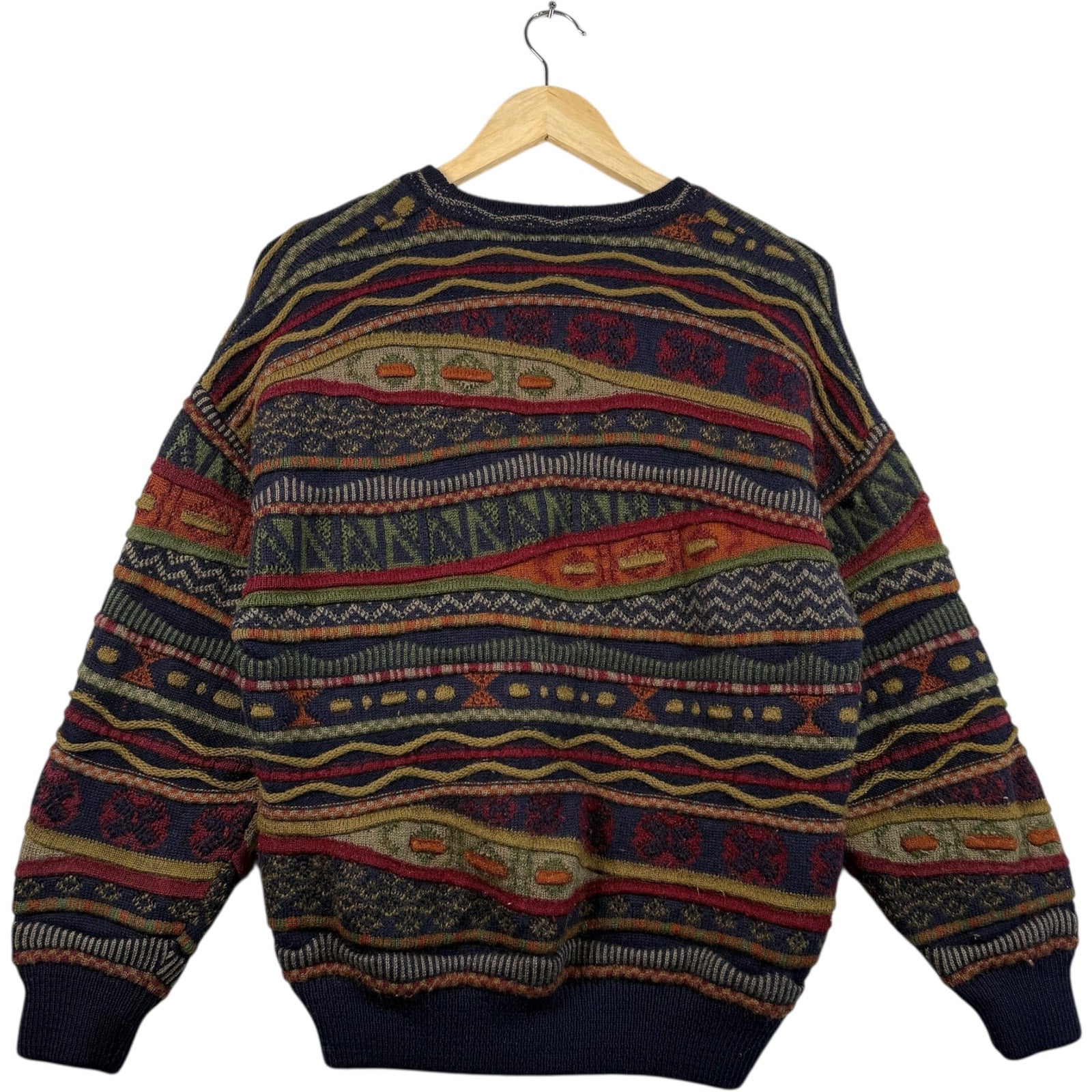 Vintage Coogi 3D Knit Striped Textured Sweater