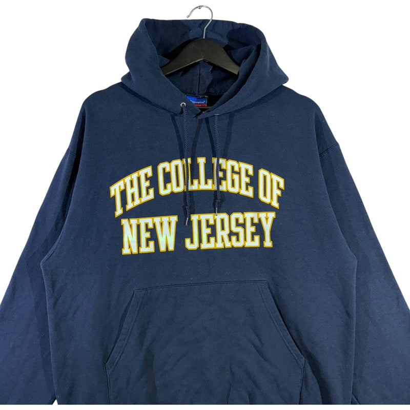 Vintage Champion The College Of New Jersey Spellout Hoodie