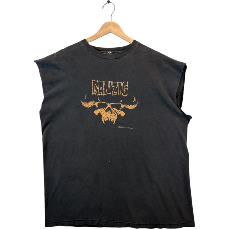Vintage Danzig Skull Cut-out Muscle Sleeve Tank Top