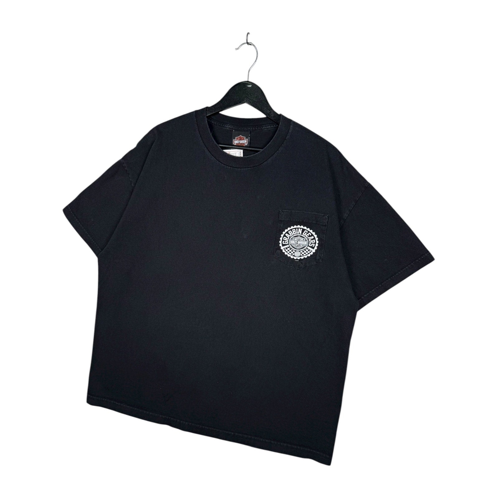 Vintage Harley Davidson Salt Lake City Skull Pocket T-Shirt