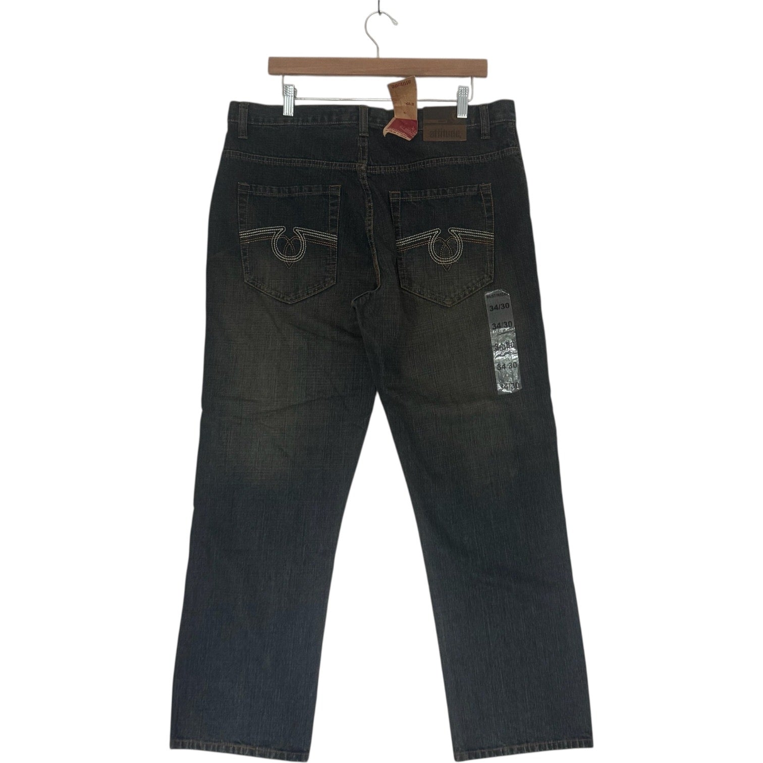 Vintage NTW Attitude Straight Leg Denim Jeans 34x30