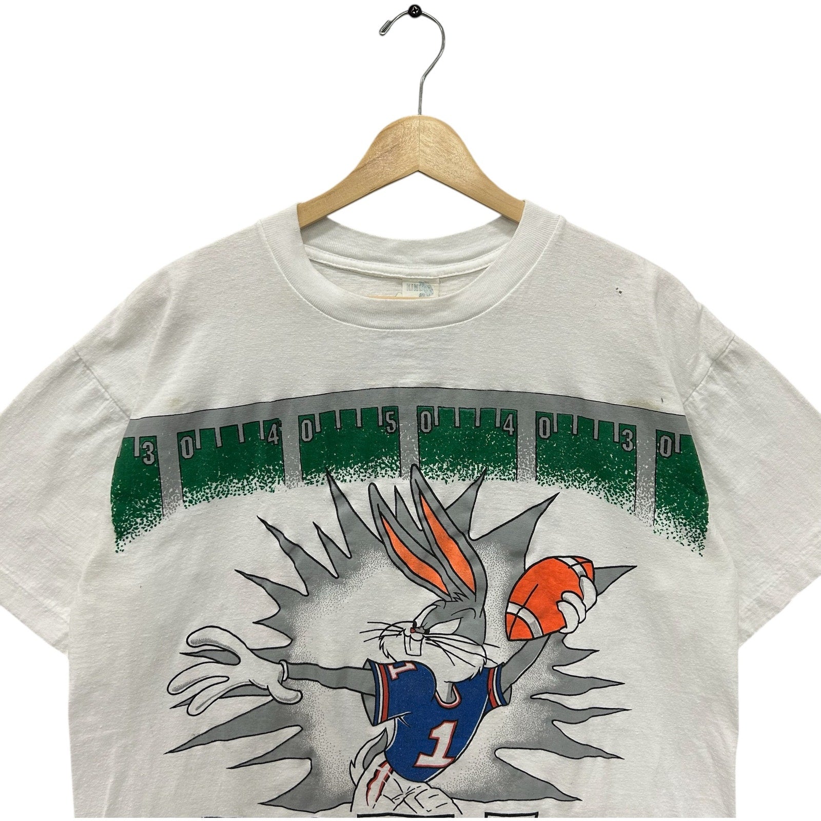 Vintage Looney Tunes Bugs Bunny Jumbo Print NFL Tee 90s