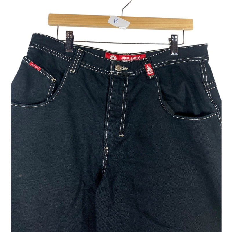 Vintage JNCO Embroidered Logo Denim Wide Shorts 34
