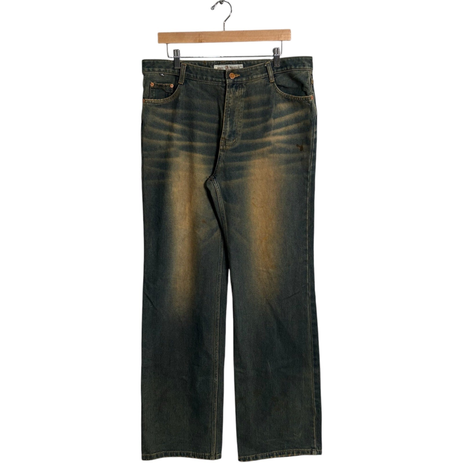 Y2K Great Variety Vintage Wash Wide Leg Denim Jeans 36x32