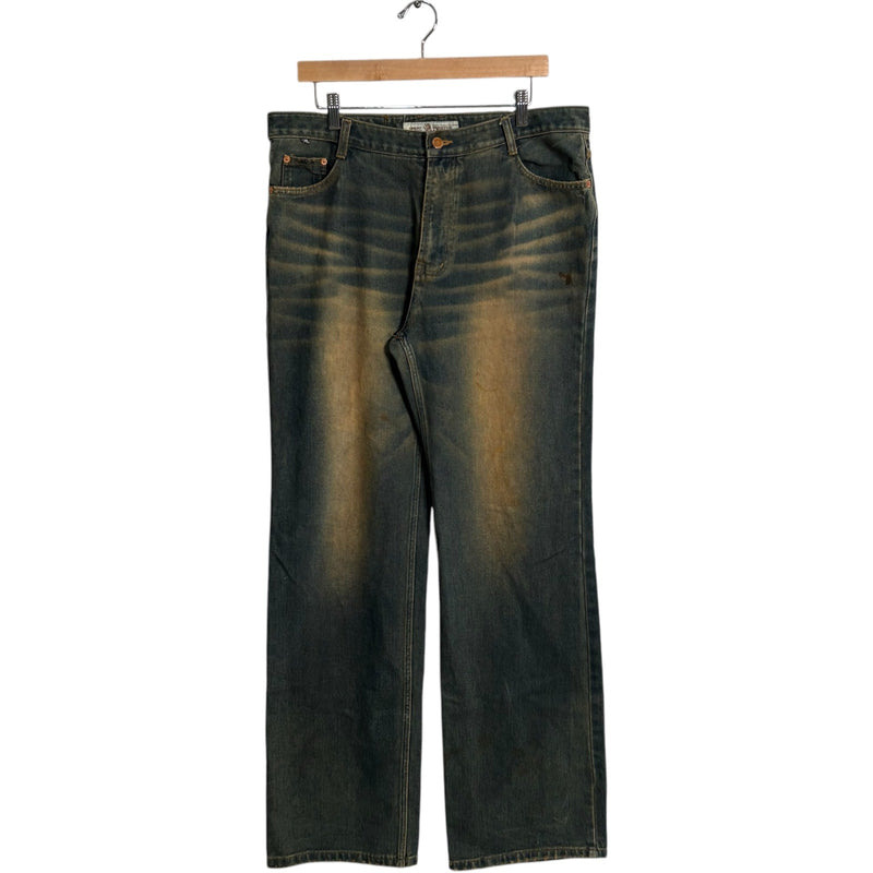 Y2K Great Variety Vintage Wash Wide Leg Denim Jeans 36x32