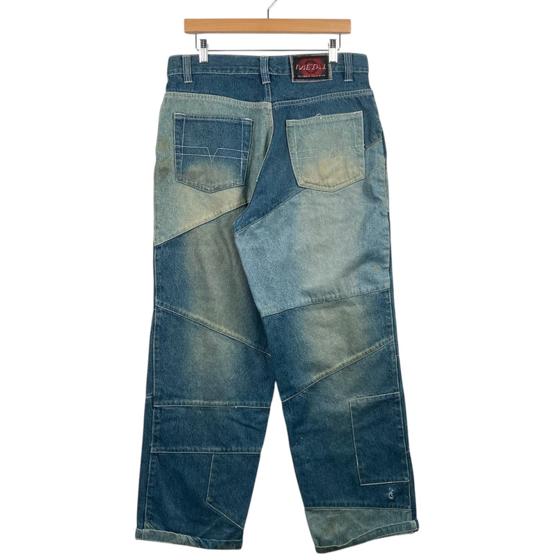 Vintage Metal Wide Leg Denim Jeans 36 x 31