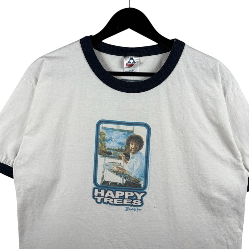 Vintage Bob Ross Happy Trees Ringer T-Shirt