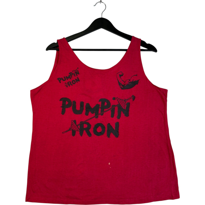 Vintage Pumpin Iron Spellout Tank Top