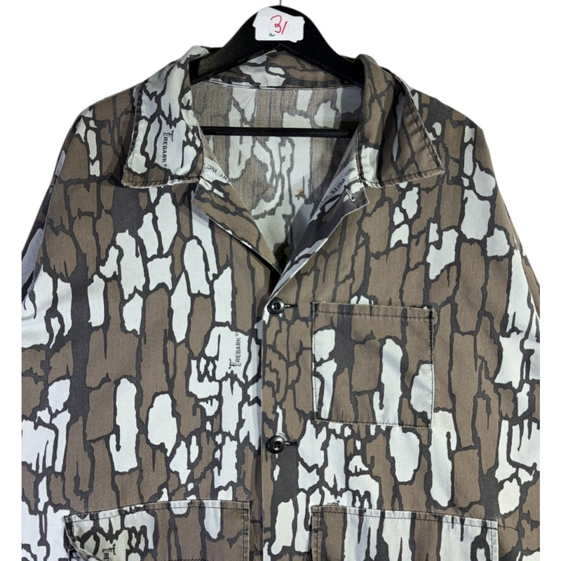 Vintage Tree Bark Camo Long Sleeve Button Up Jacket