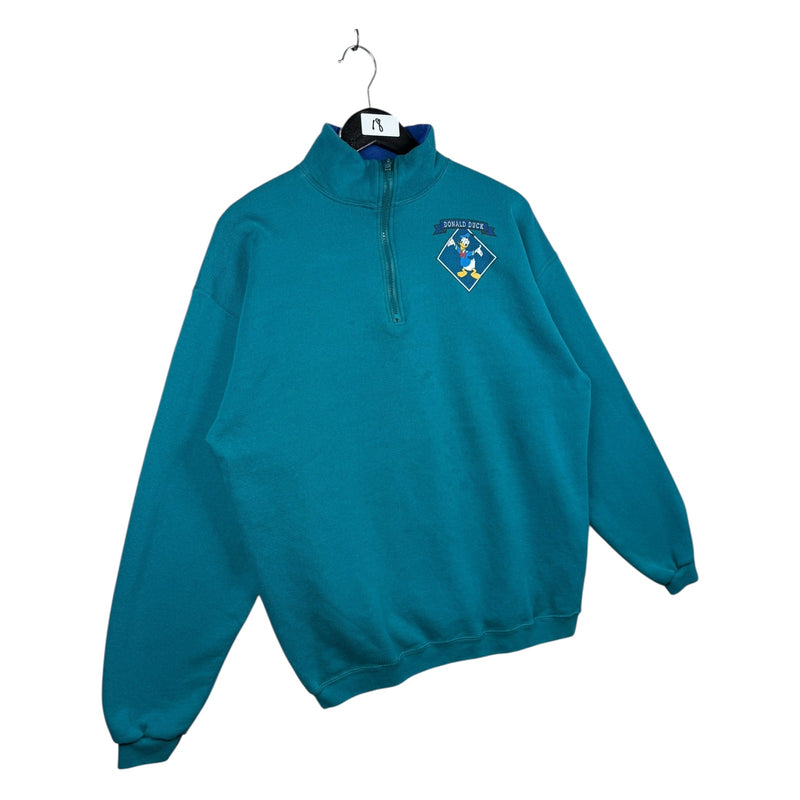 Vintage Disney Donald Duck Quarter Zip Pullover Sweatshirt