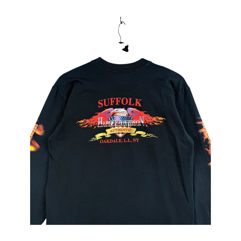 Vintage Harley Davidson Flame Long Sleeve T-Shirt