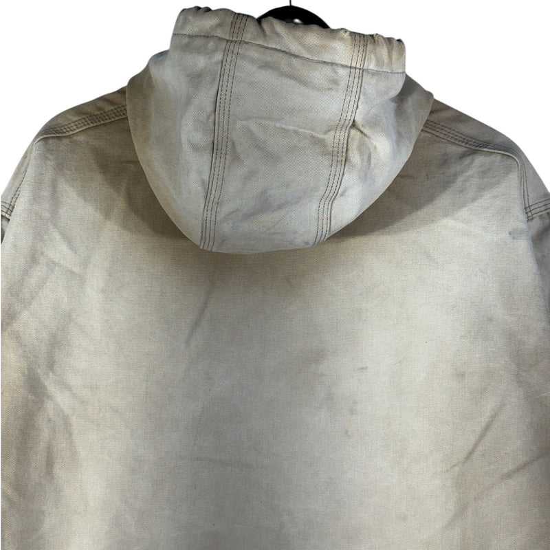 Vintage Carhartt Distressed Canvas Hooded Workwear Jacket