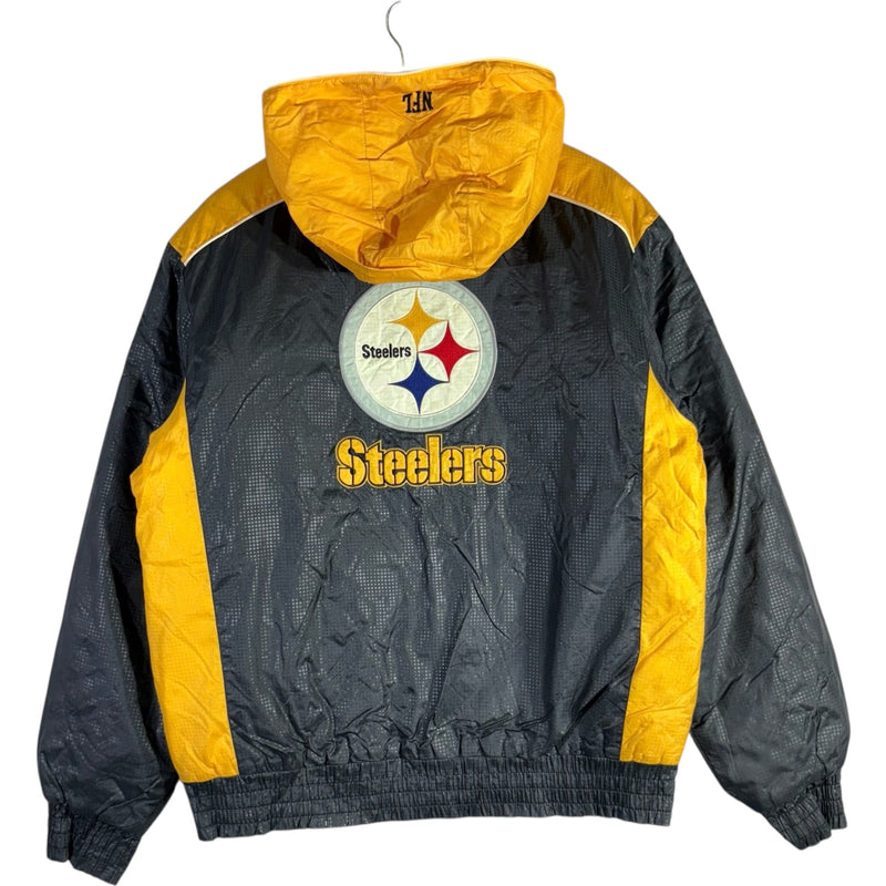 Vintage Pittsburgh Steelers Logo Hooded NFL Puffer Jacket