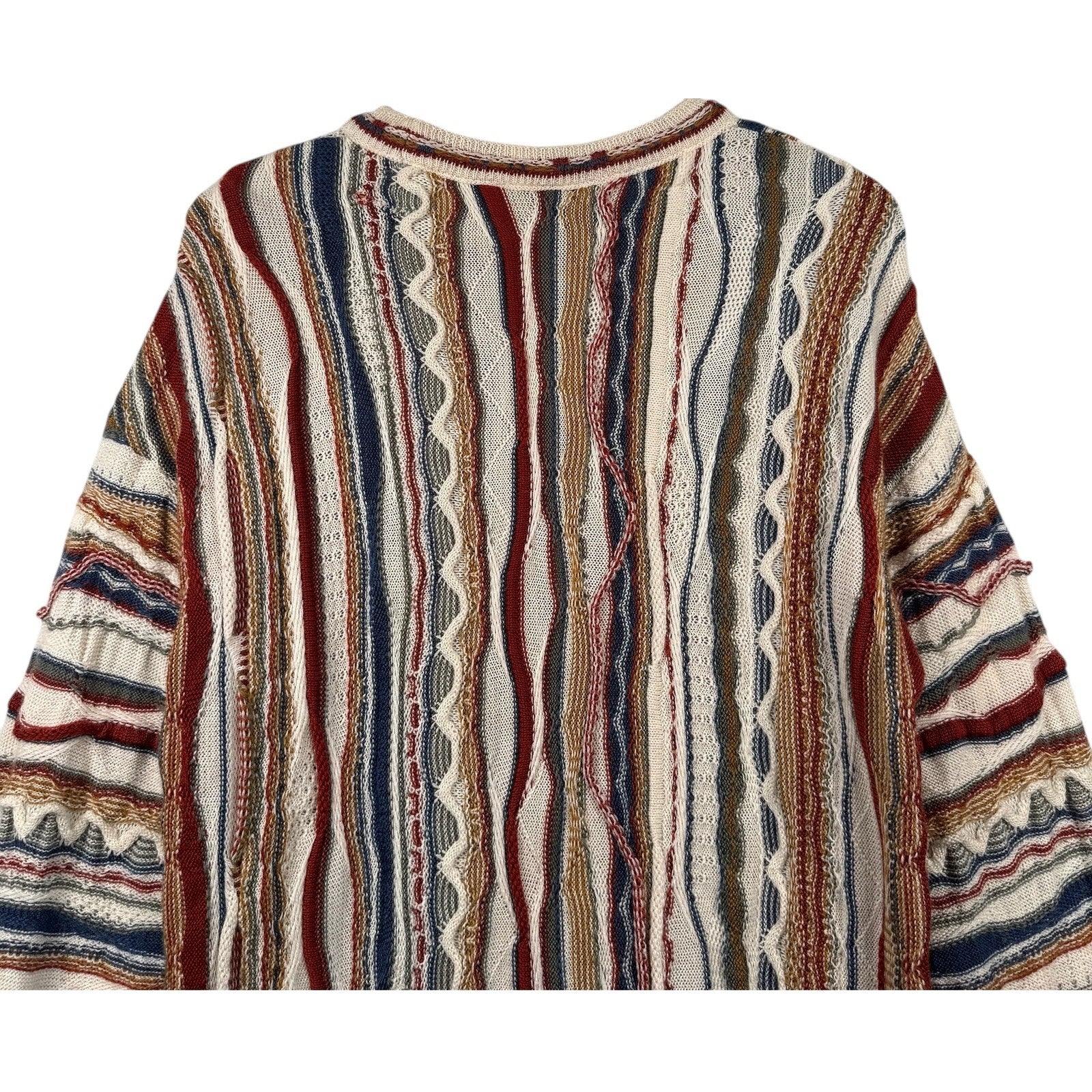 Vintage Coogi 3D Knit Striped Textured Sweater