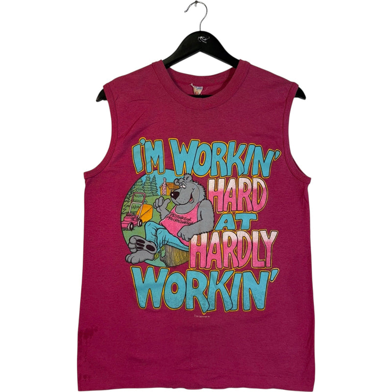 Vintage "I'm Workin' Hard at Hardly Workin'" Tank Top