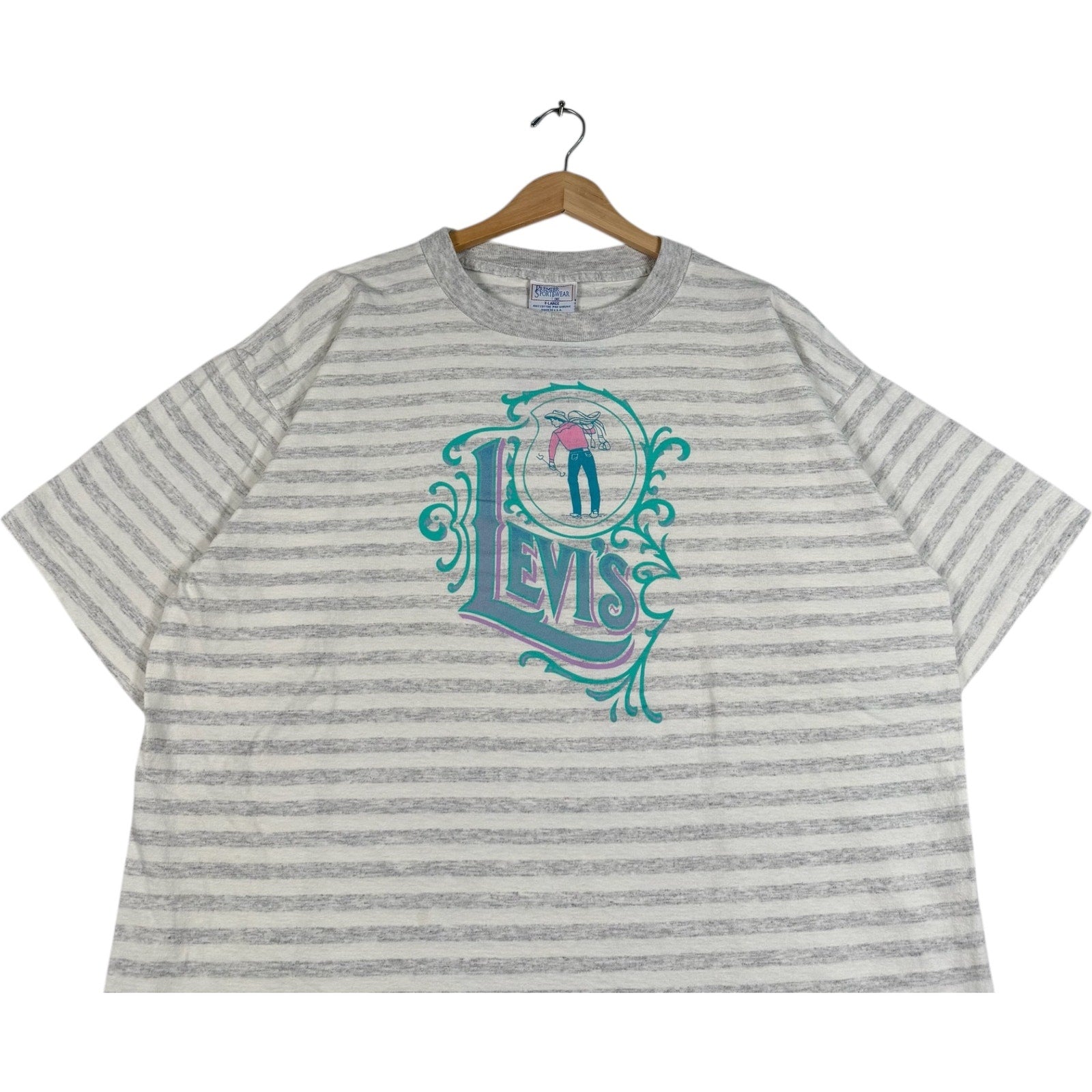Vintage Levi's Logo Cowboy Stripped Tee