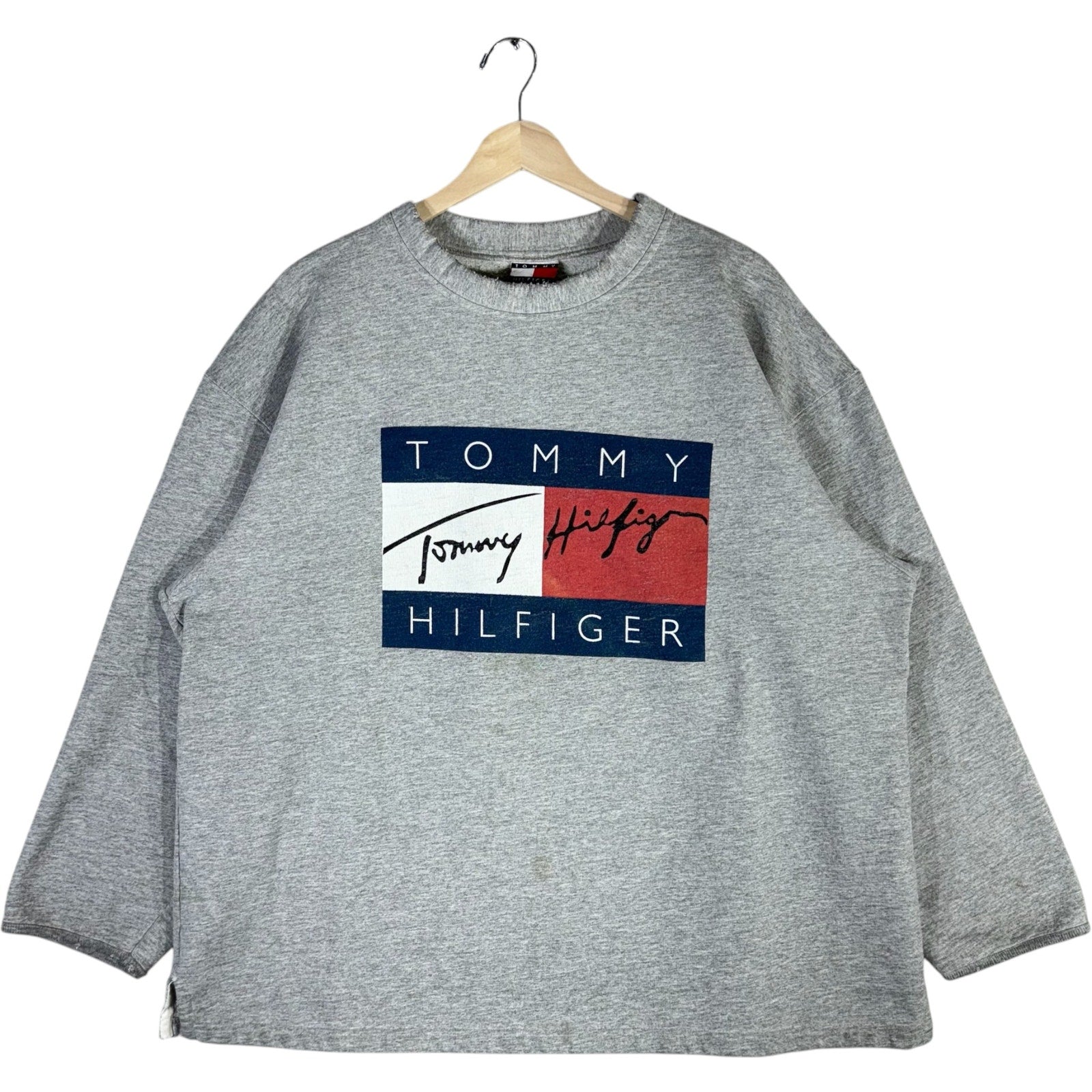 Vintage Tommy Hilfiger Large Flag Logo Pullover Crewneck