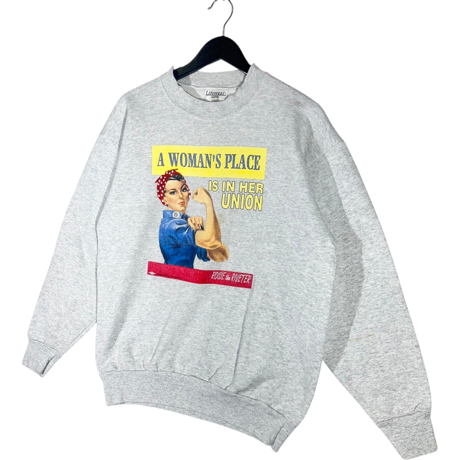 Vintage Rosie The Riveter Women's Rights Crewneck 90s