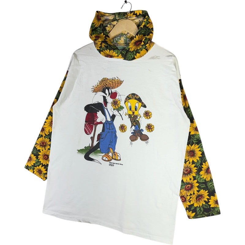 Vintage Looney Tunes Sylvester Tweety Sunflower Hoodie