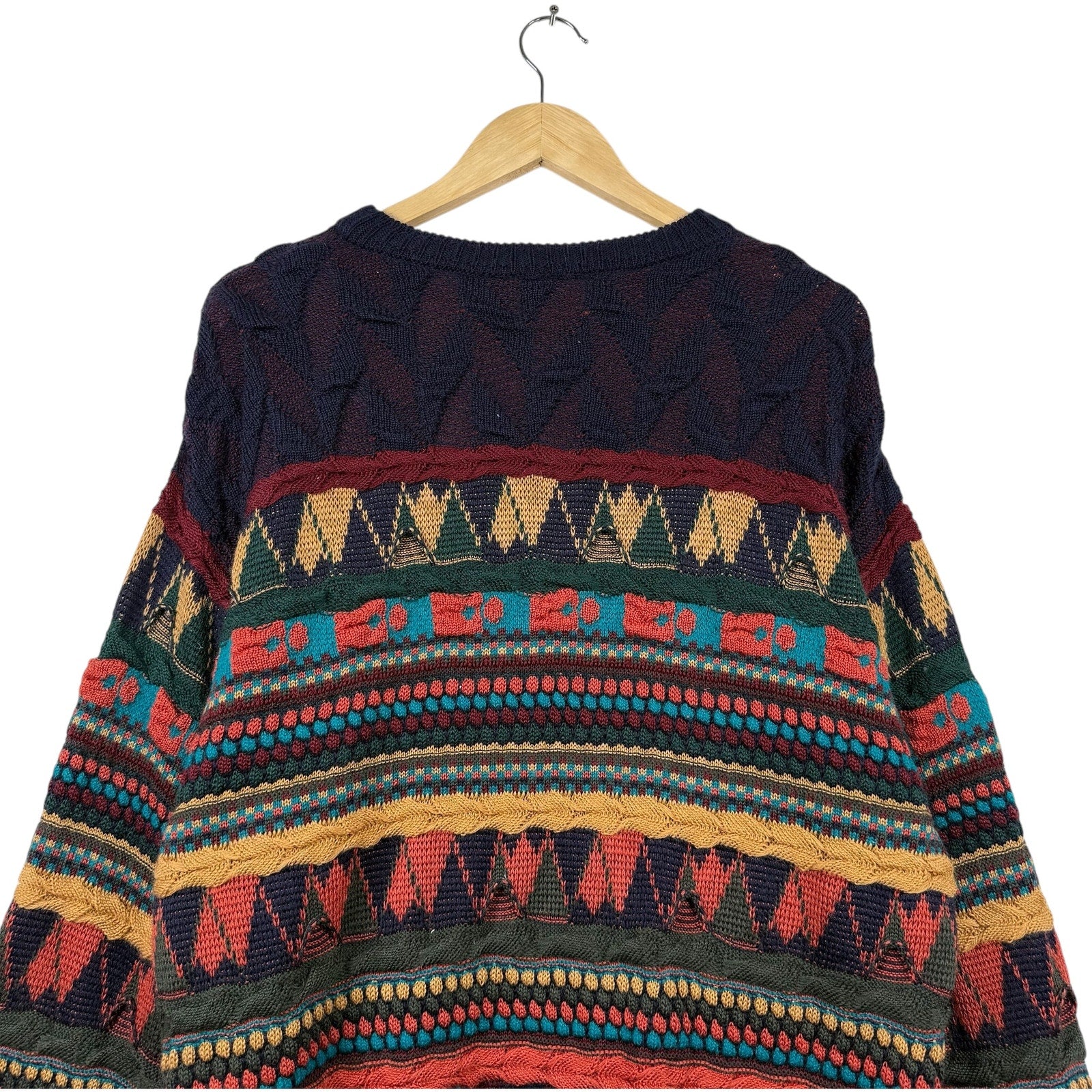 Vintage Coogi 3D Knit Striped Textured Sweater